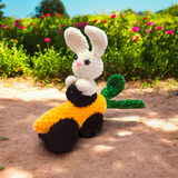 Toy crochet racer bunny