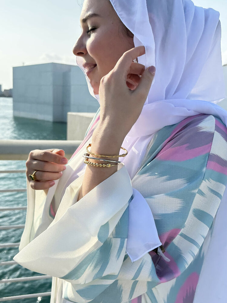 Barbie Pink Blue Ikat Kimono