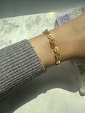 Golden Chained Daisy Beaded Bracelet
