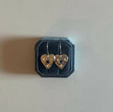 Heart blue sapphire earrings