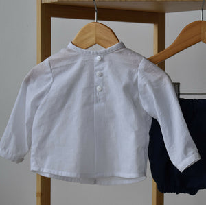 Cream shirt and blue trousers  (1)