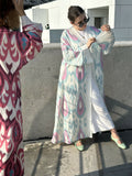Barbie Pink Blue Ikat Kimono
