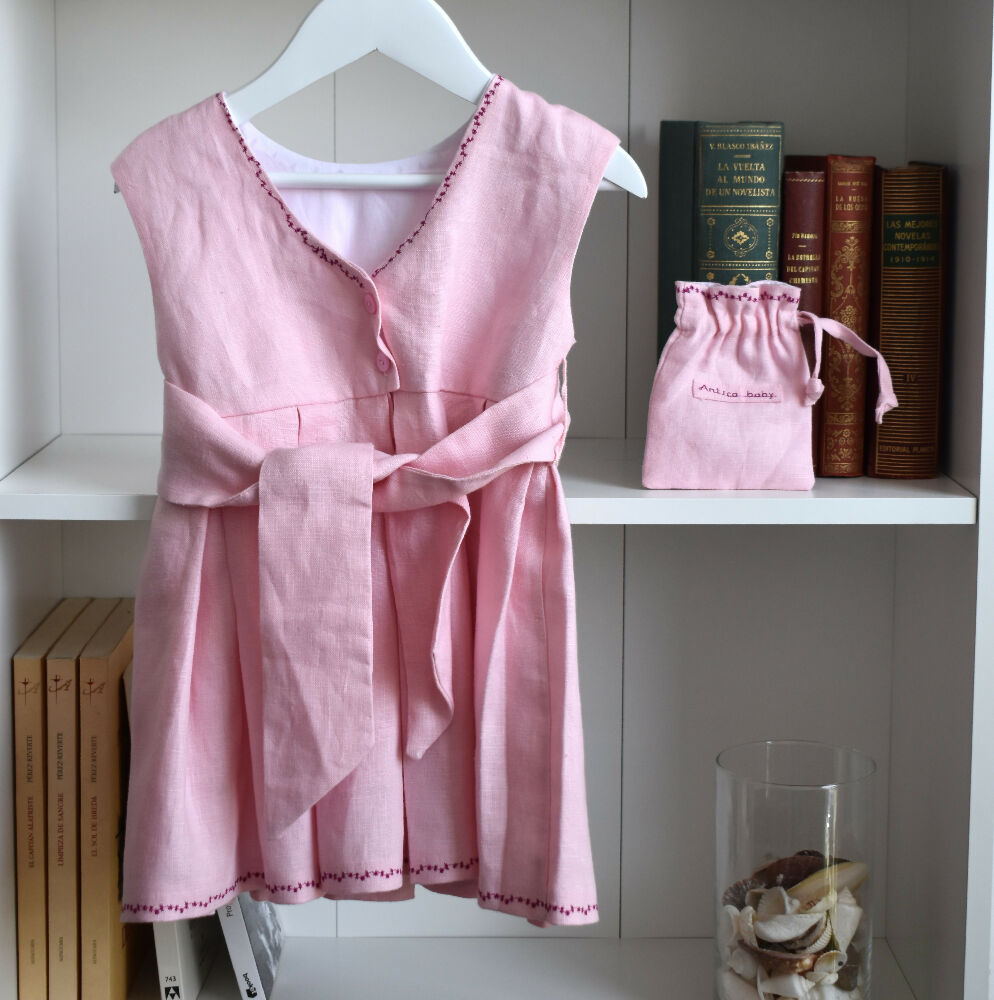 Pink pleats dress (AB166-1) 2