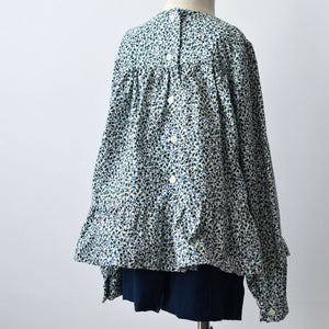 Blouse with bow and blue trousers (AB112-1) 2
