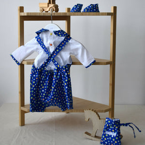 Spotty blue dungarees (AB41-3) 2