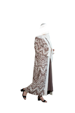 Handmade Brown Ikat kimono