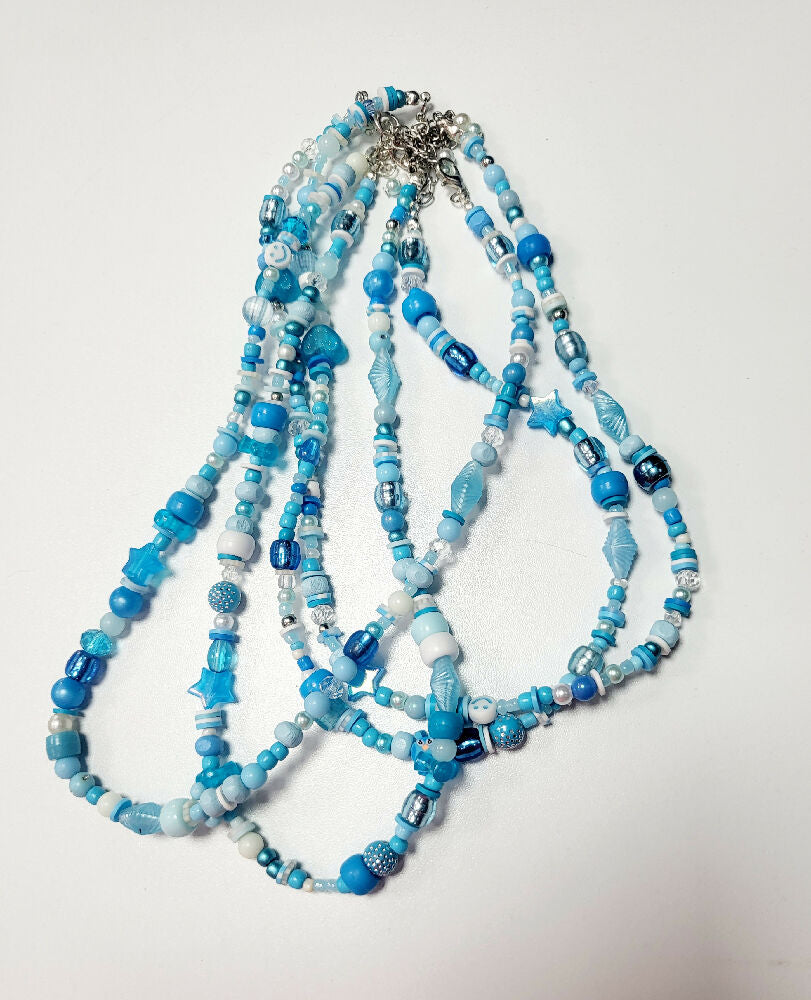 Mixed beaded necklace and bracelet