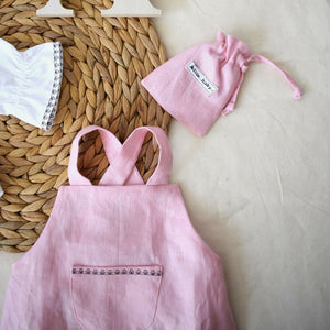Pink dungarees with white blouse (AB41-1_2) 2
