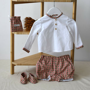 Checkered trousers and blouse (AB68-1) 1