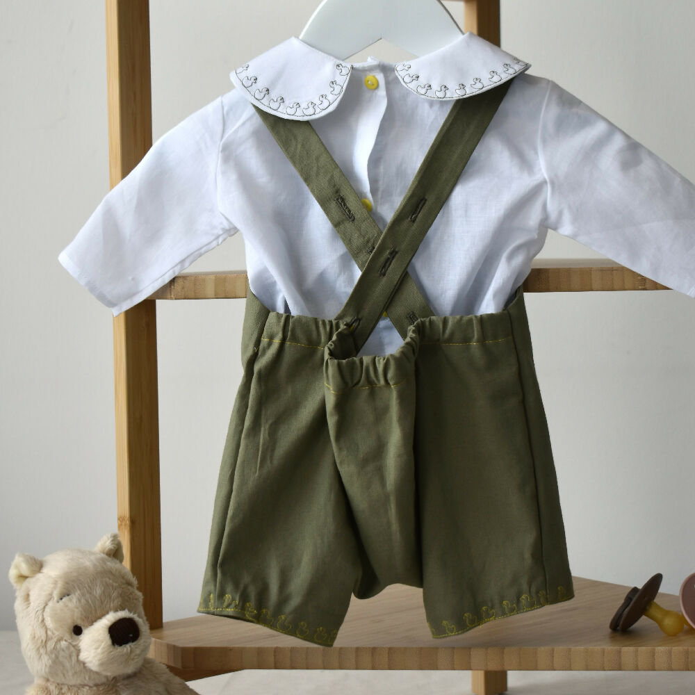 Green dungarees with duck pattern (Ab 41-1) 2
