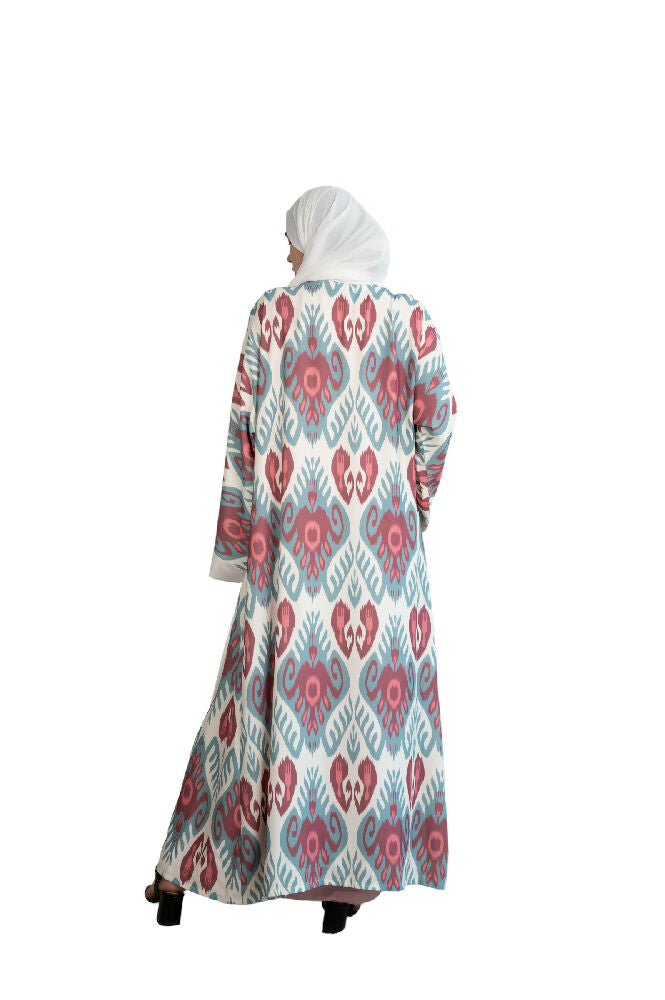 Handmade Kimono - Blue Raspberry Ikat