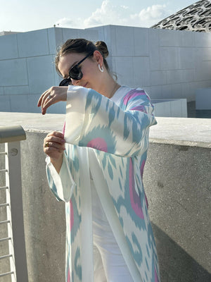 Barbie Pink Blue Ikat Kimono