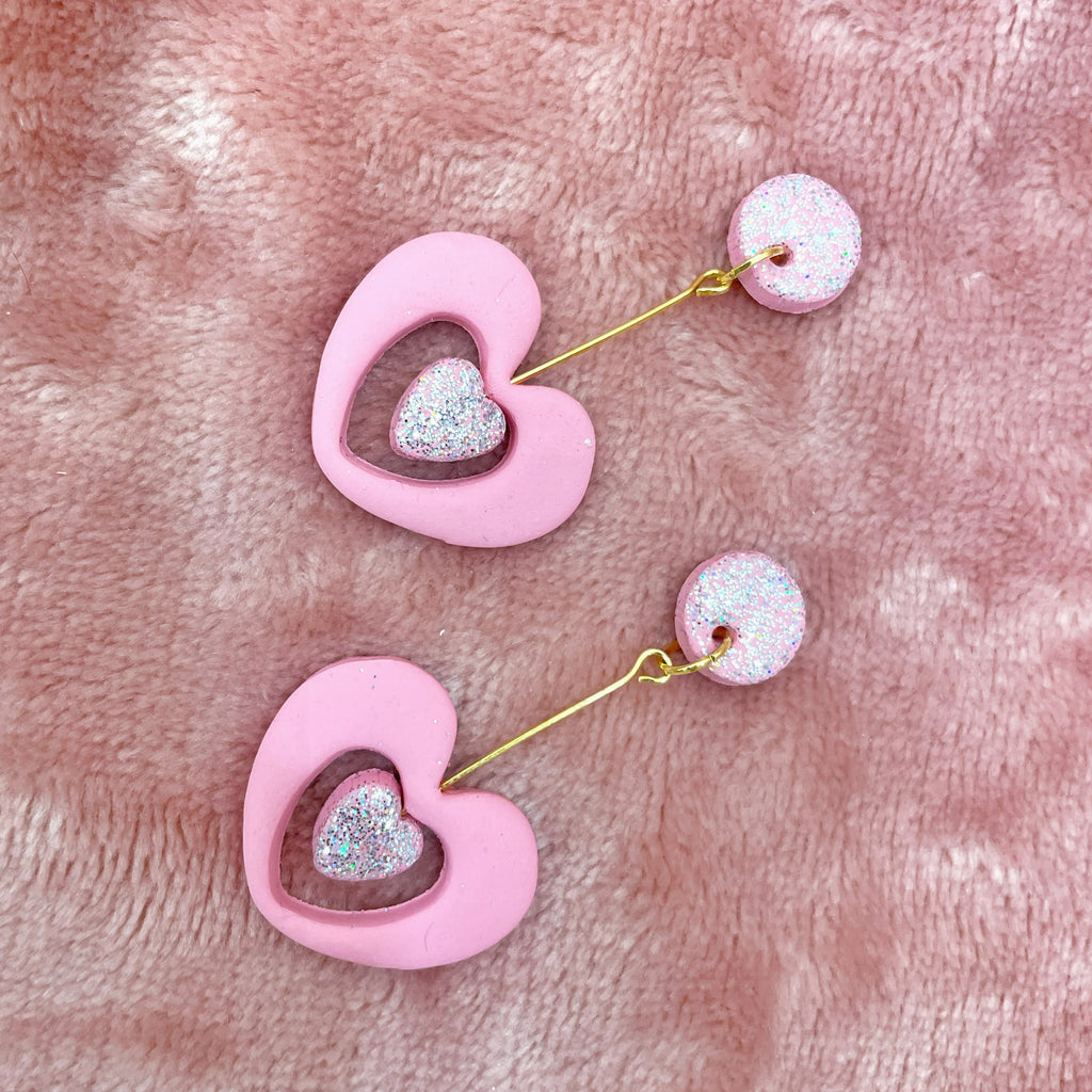 Hollow Heart Drop Danglers
