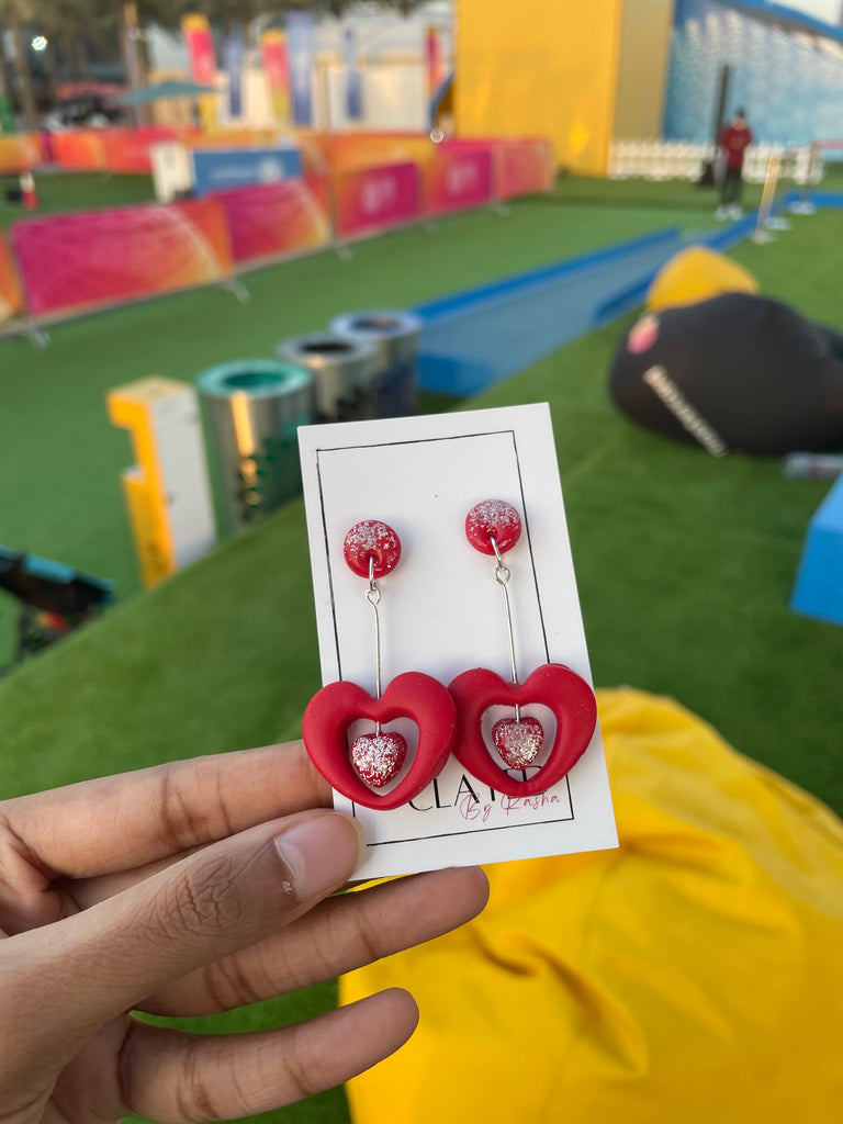 Hollow Heart Drop Danglers