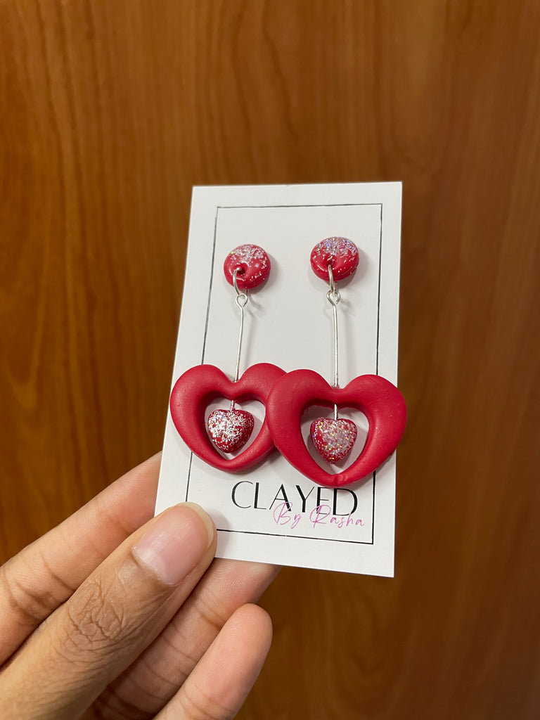 Hollow Heart Drop Danglers