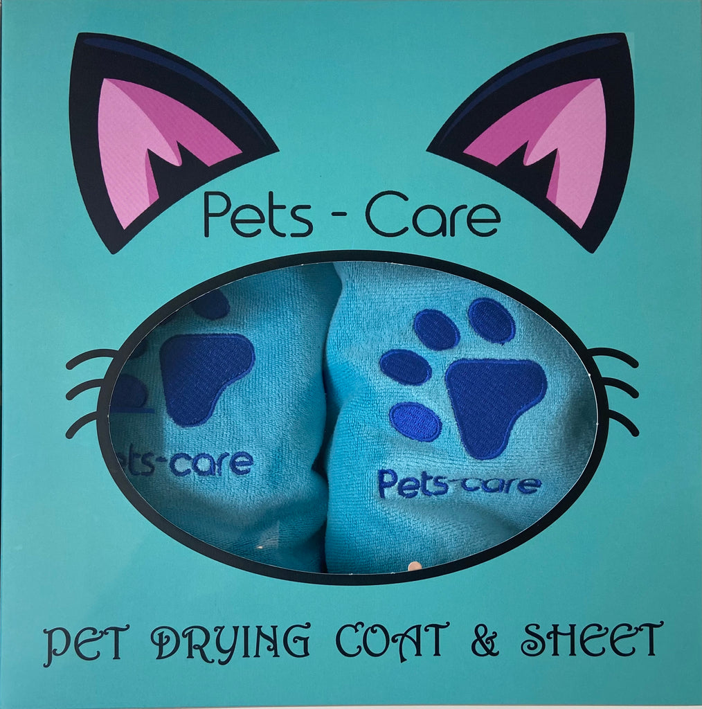 Two pieces Pet Bath Robe Set 1 Drying Coat + 1 Bath Sheet
