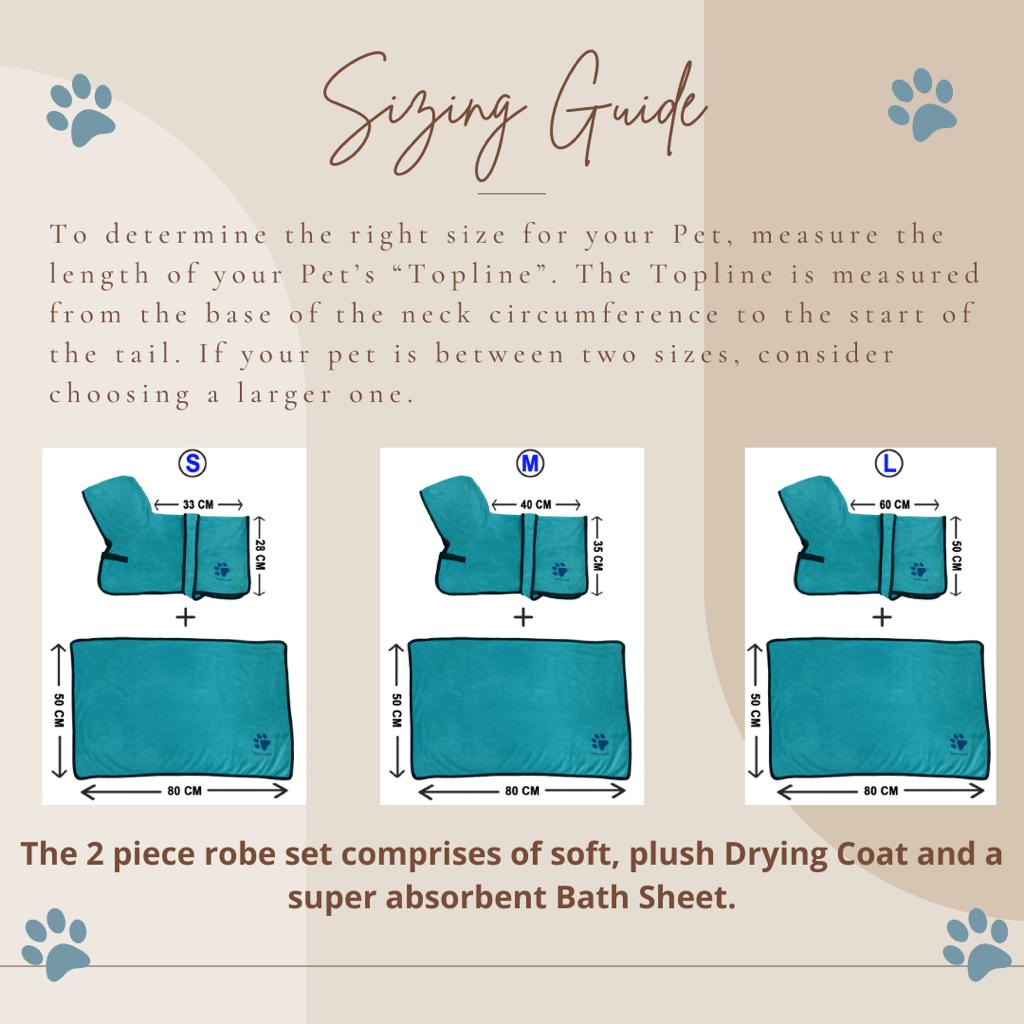 2 pieces set of Pet Drying Robe and Bath Sheet