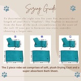 2 pieces set of Pet Drying Robe and Bath Sheet