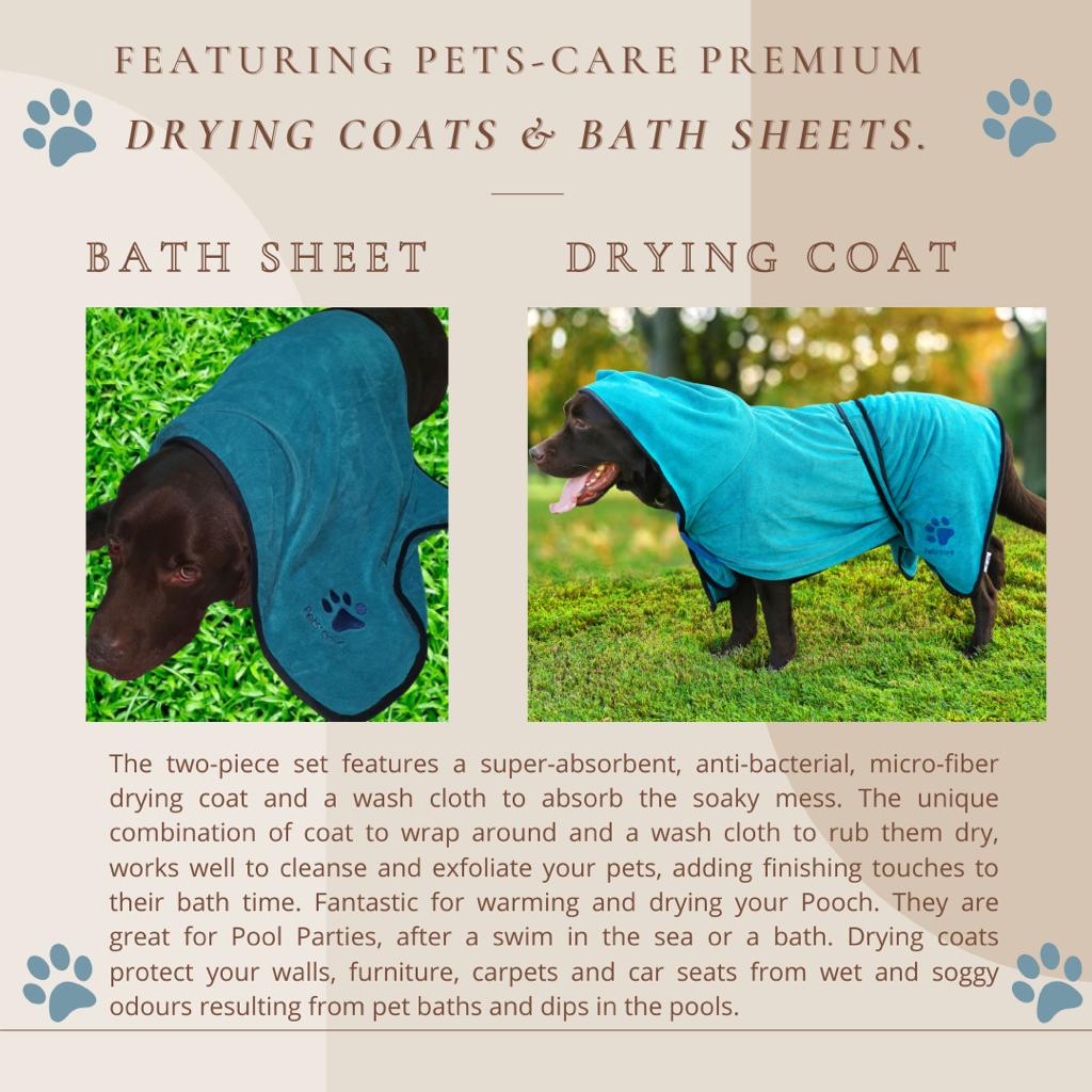 2 pieces set of Pet Drying Robe and Bath Sheet
