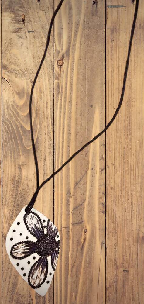 Handmade Pyrography “Wood Burned” Pendant Necklace