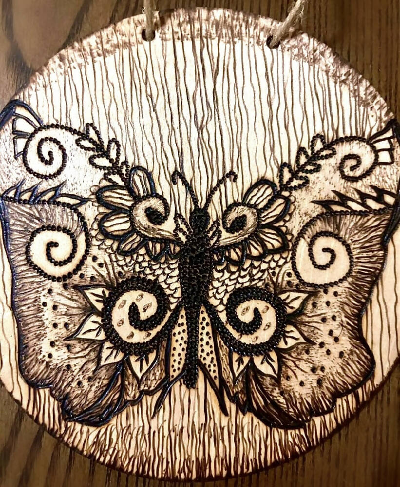 Handmade Pyrography “Wood Burned” & Carved Wall Decor