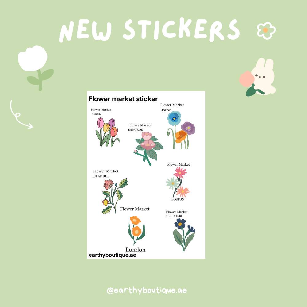 Flower market sticker sheet