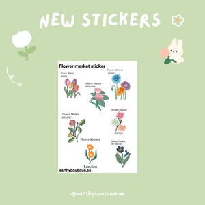 Flower market sticker sheet
