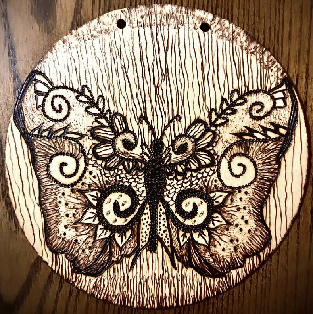 Handmade Pyrography “Wood Burned” & Carved Wall Decor