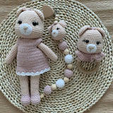 Pink Chrochet Bear Set Mimmy Designs