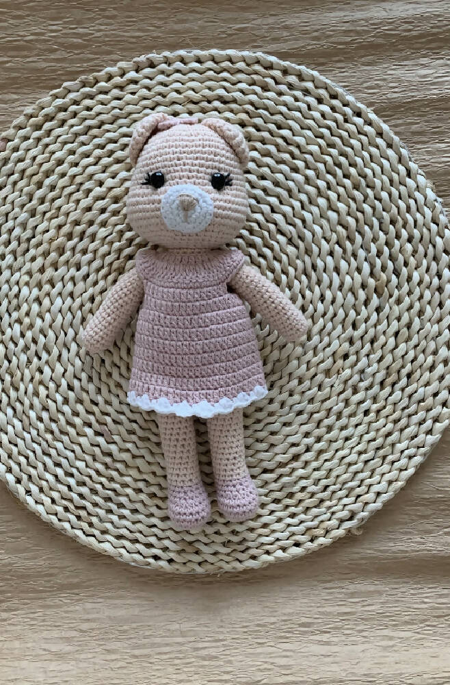 Pink Chrochet Bear Set Mimmy Designs