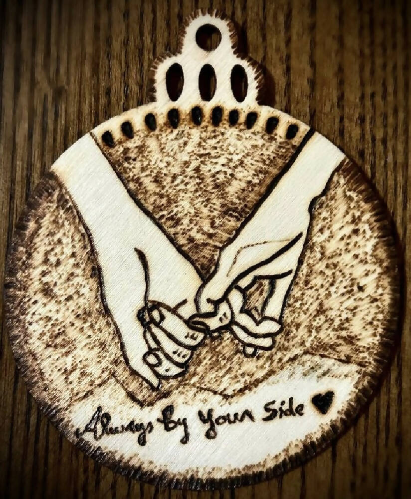 Handmade Pyrography “Wood Burned” Car Hanging Pendant