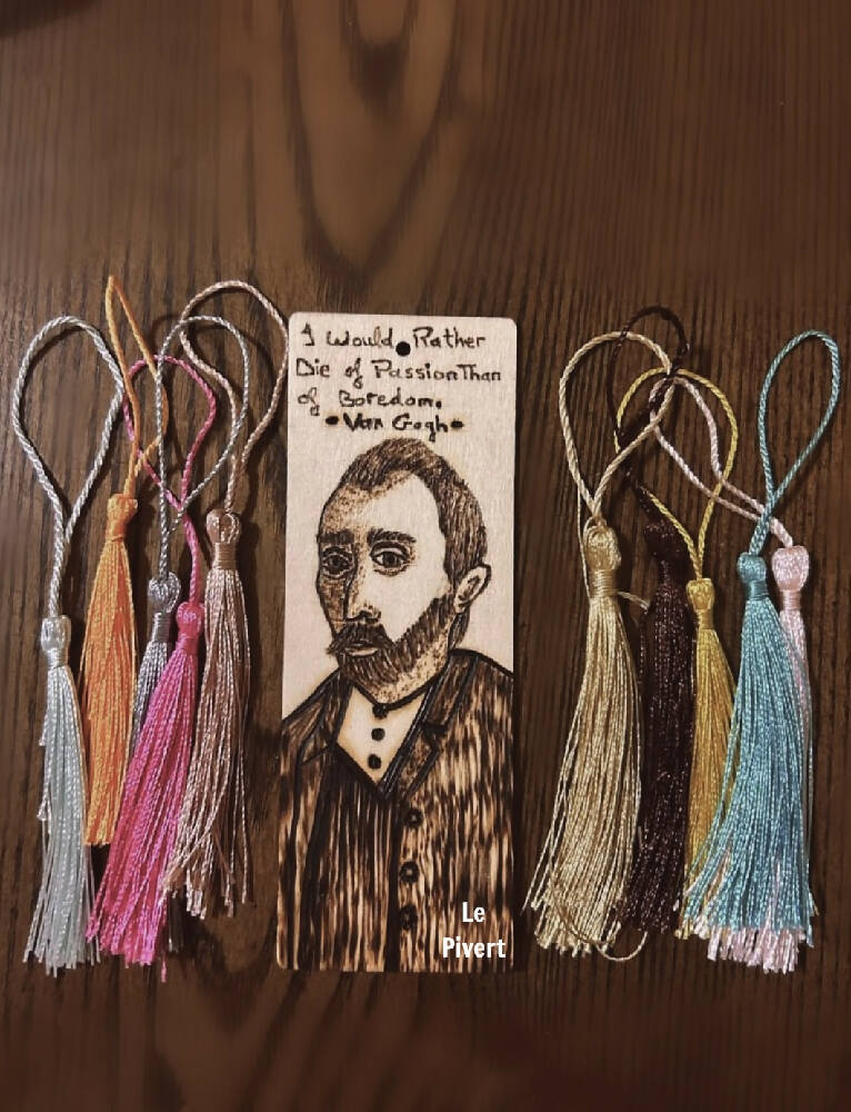 Handmade Pyrography “Wood Burned” VAN GOGH BOOKMARK