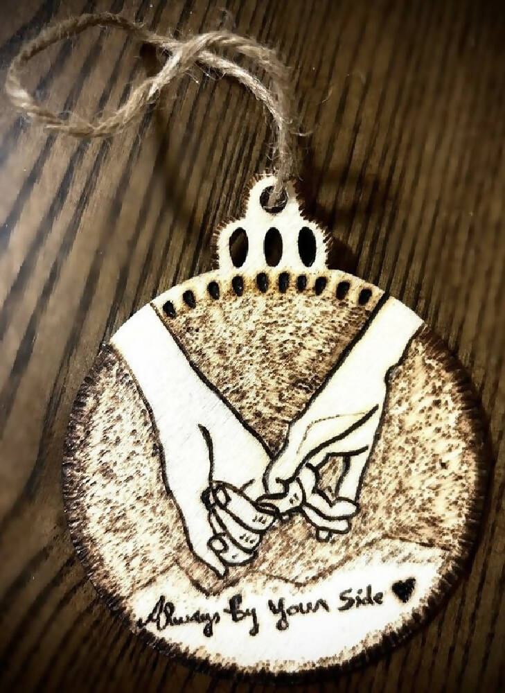 Handmade Pyrography “Wood Burned” Car Hanging Pendant