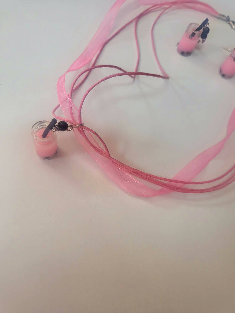 Neckalce and earrings Bubble tea