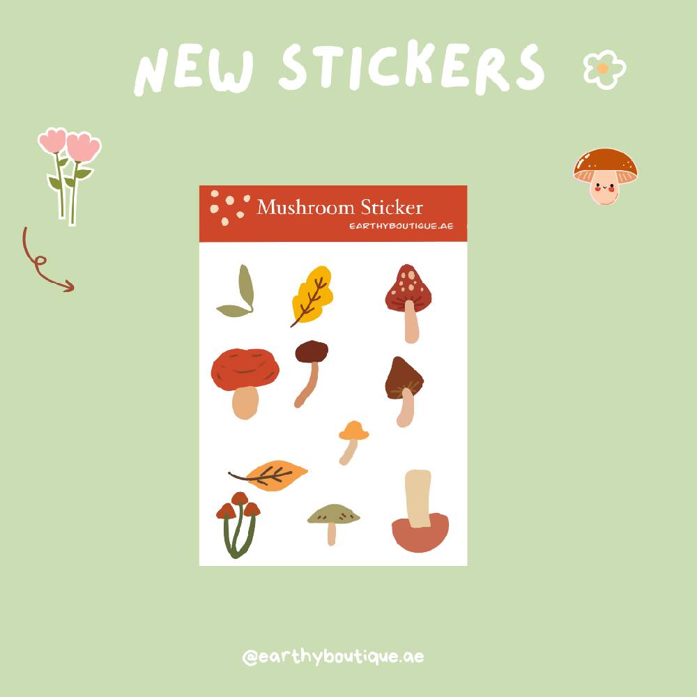 Mushroom sticker sheet