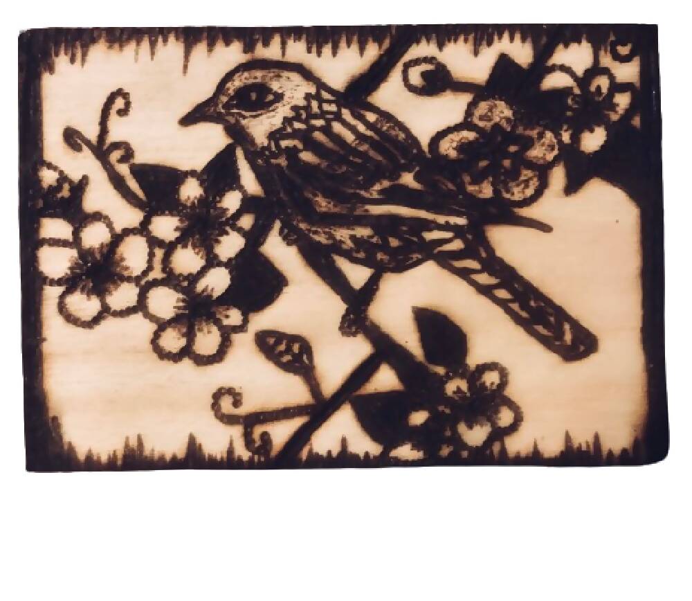 Handmade Pyrography (Wood Burned) And Carved Box