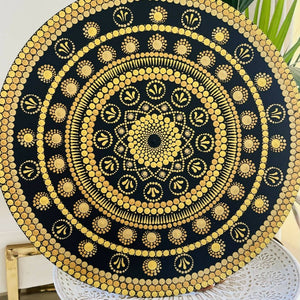 Golden Dot Mandala Wall Art