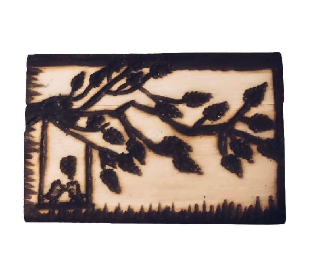 Handmade Pyrography (Wood Burned) And Carved Box