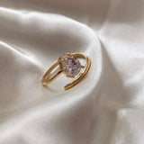 Cubic Zirconia Water Drop Band Ring