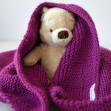 Blue  Fuchsia knitted blanket (AB186-1  AB186-2) 3