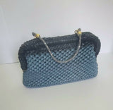 Crochet blu-grey clutch