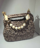 Crochet festive silver clutch