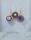 Christmas tree crochet baubles