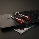 Crimson Prism Drop Earrings
