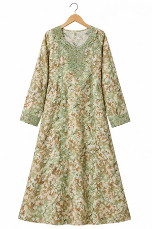 Stitched Green Princess Bloom Jalabeya