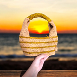 Crocheted raffia mini bag