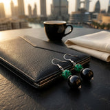 Emerald Noir Green Drop Earrings