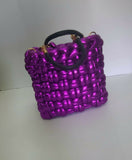 Crochet weave purple tote