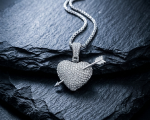 Hip hop heart necklace