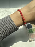 Simple Red Daisy Chain Beaded Bracelet